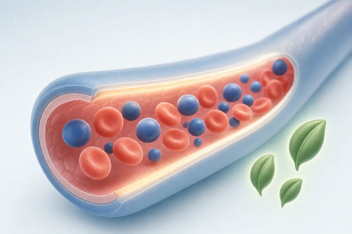 Esquema de la protección de los vasos sanguíneos frente al desgaste que provoca la glucosa alta sostenida
